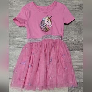 Kidgets Sz 4T Pink Tulle Dress with Unicorn Design